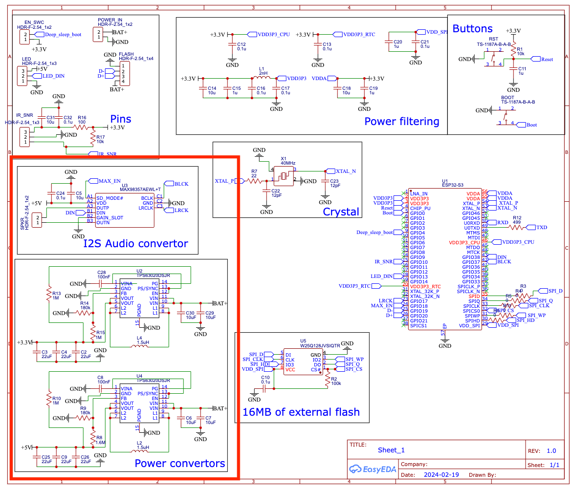 esp32 - Possible noise from tps63020(buck converter) that is affecting