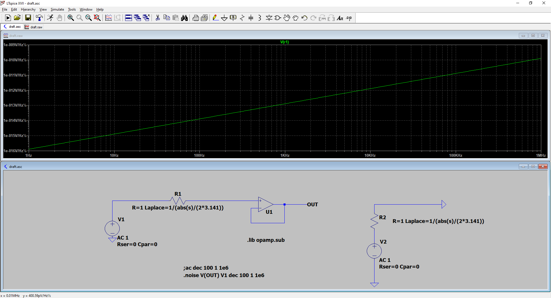LTspice Noise of frequencydependent resistor in noise simulation
