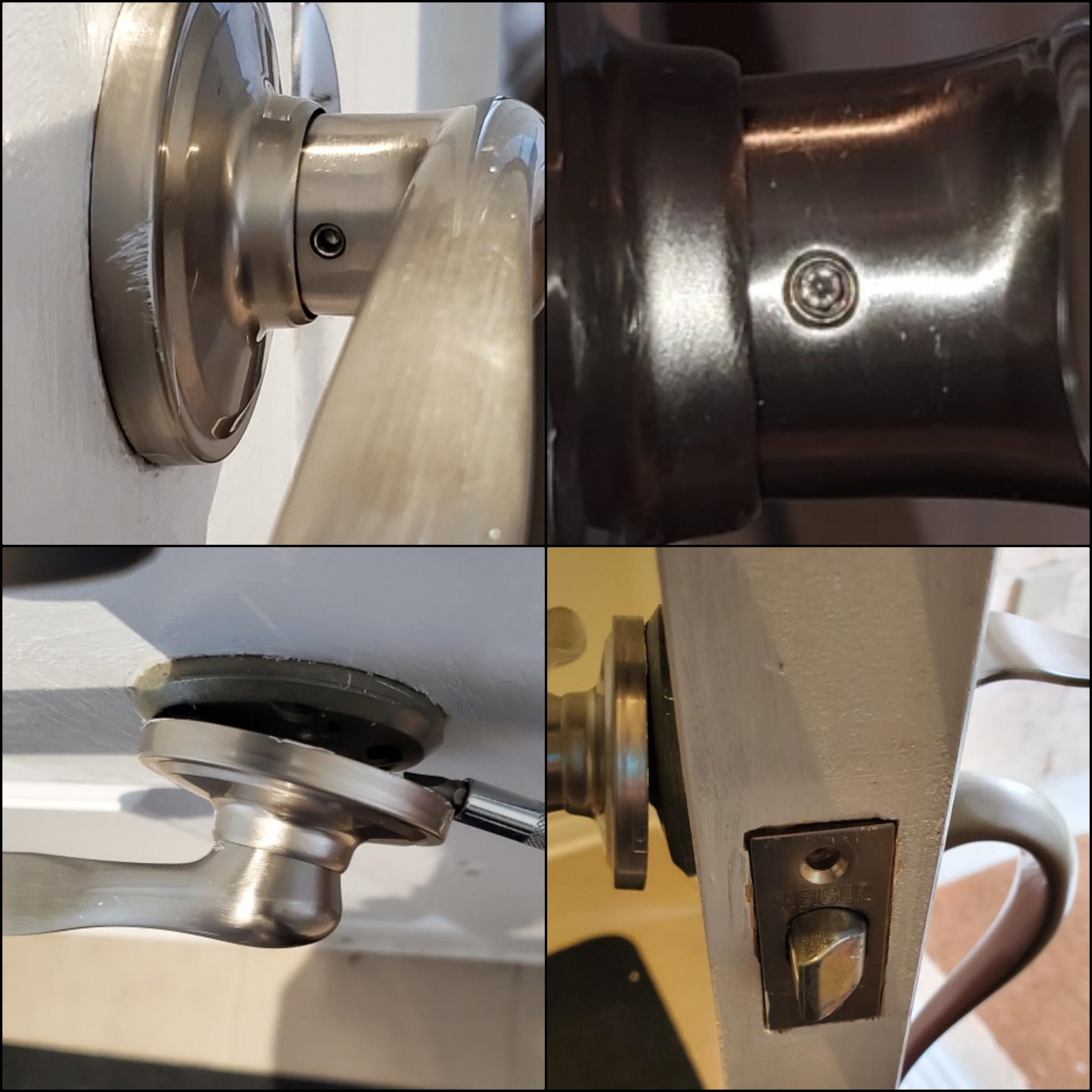 screws - How do I remove my exterior door handle? - Home Improvement