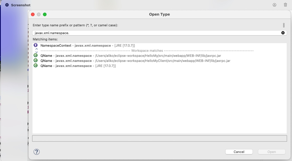 soap "the package javax.xml.namespace is accessible from more than