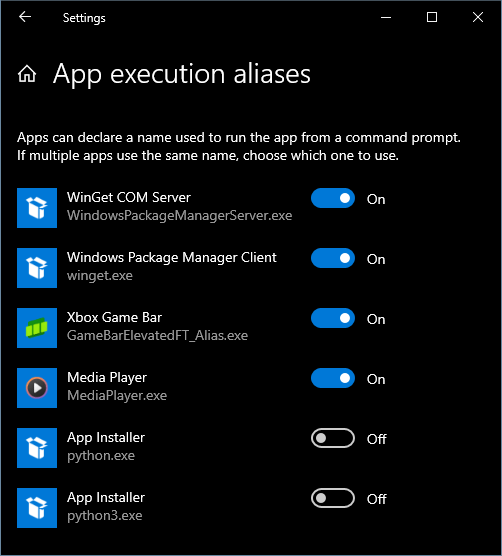 Python was not found; run without arguments to install from the 