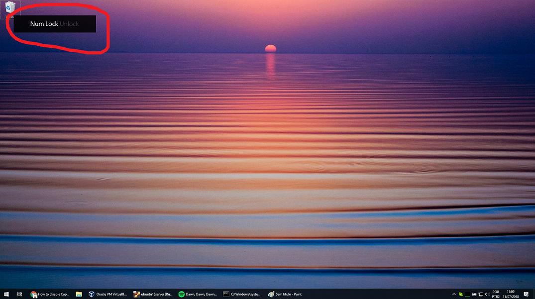 How to disable the NUM/CAPS lock and unlock notification in windows 10