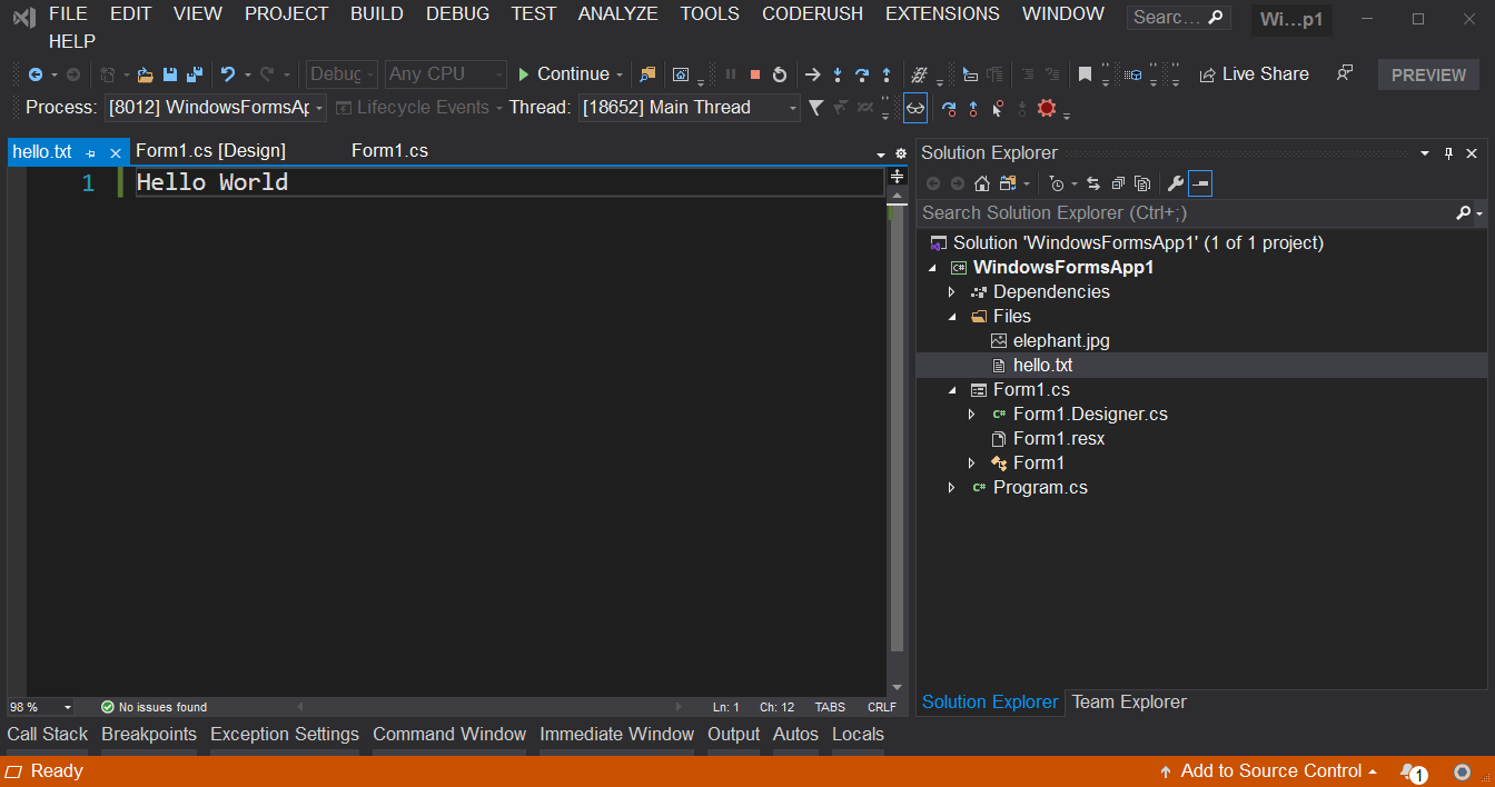 c Winform System.ArgumentNullException 'Value cannot be null
