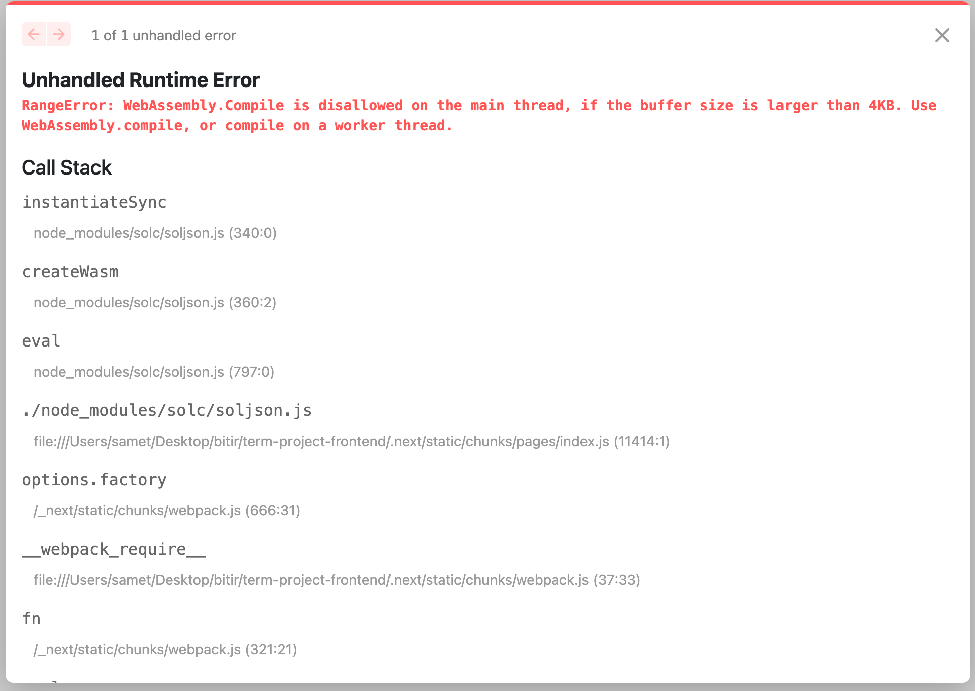 solidity How to compile smart contract in react app with solc