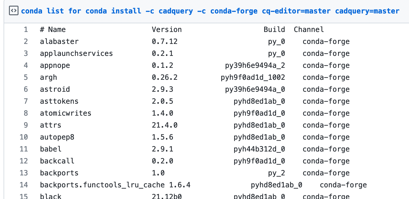 What does the extra version information in a conda environment yaml