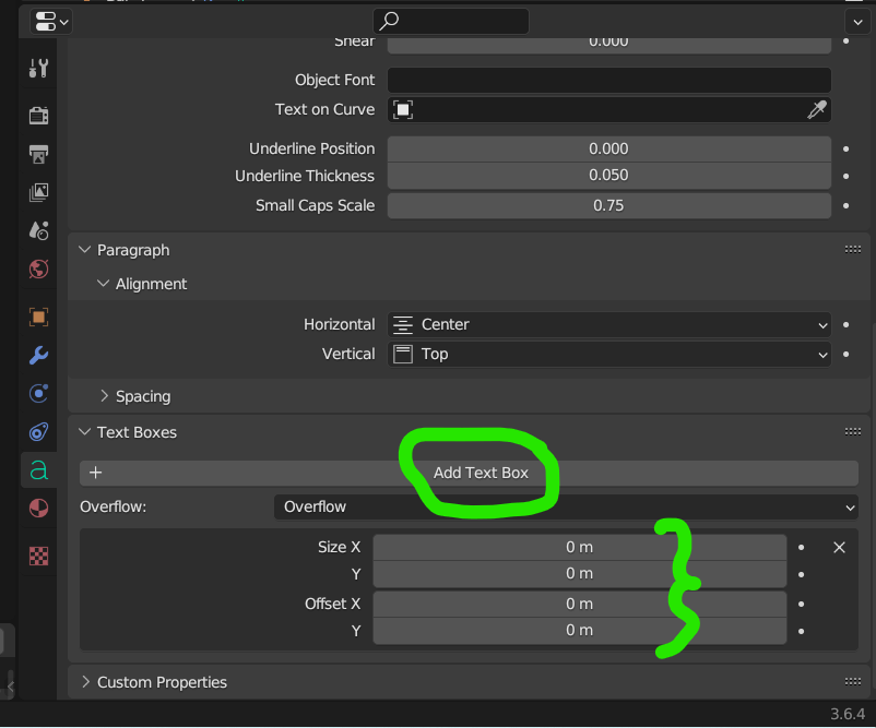 In Blender, how to define the Text Box size using Python Script on the