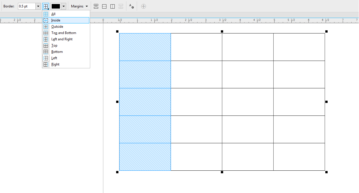corel draw Remove vertical lines in table in coreldraw Graphic