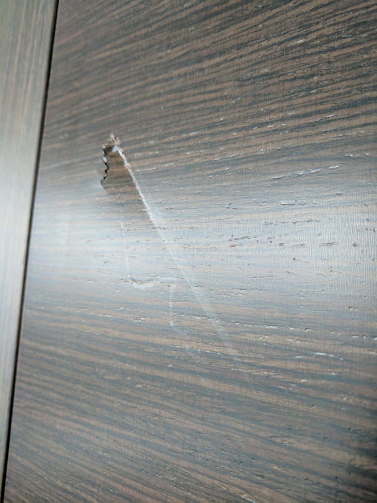 wood - Can I repair this dent on a finished surface? - Home Improvement