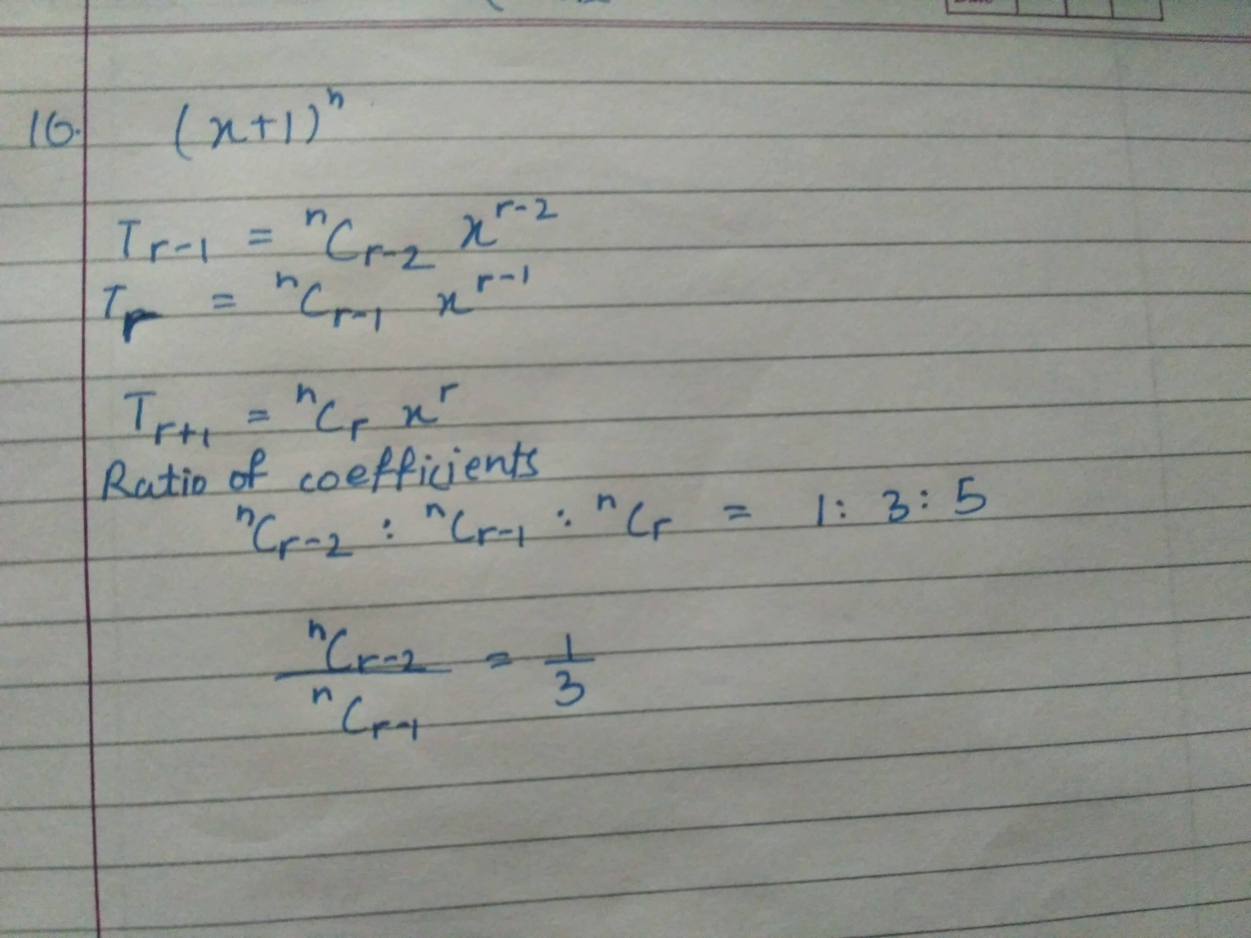 Division of coefficients of terms in a binomial expansion - Mathematics
