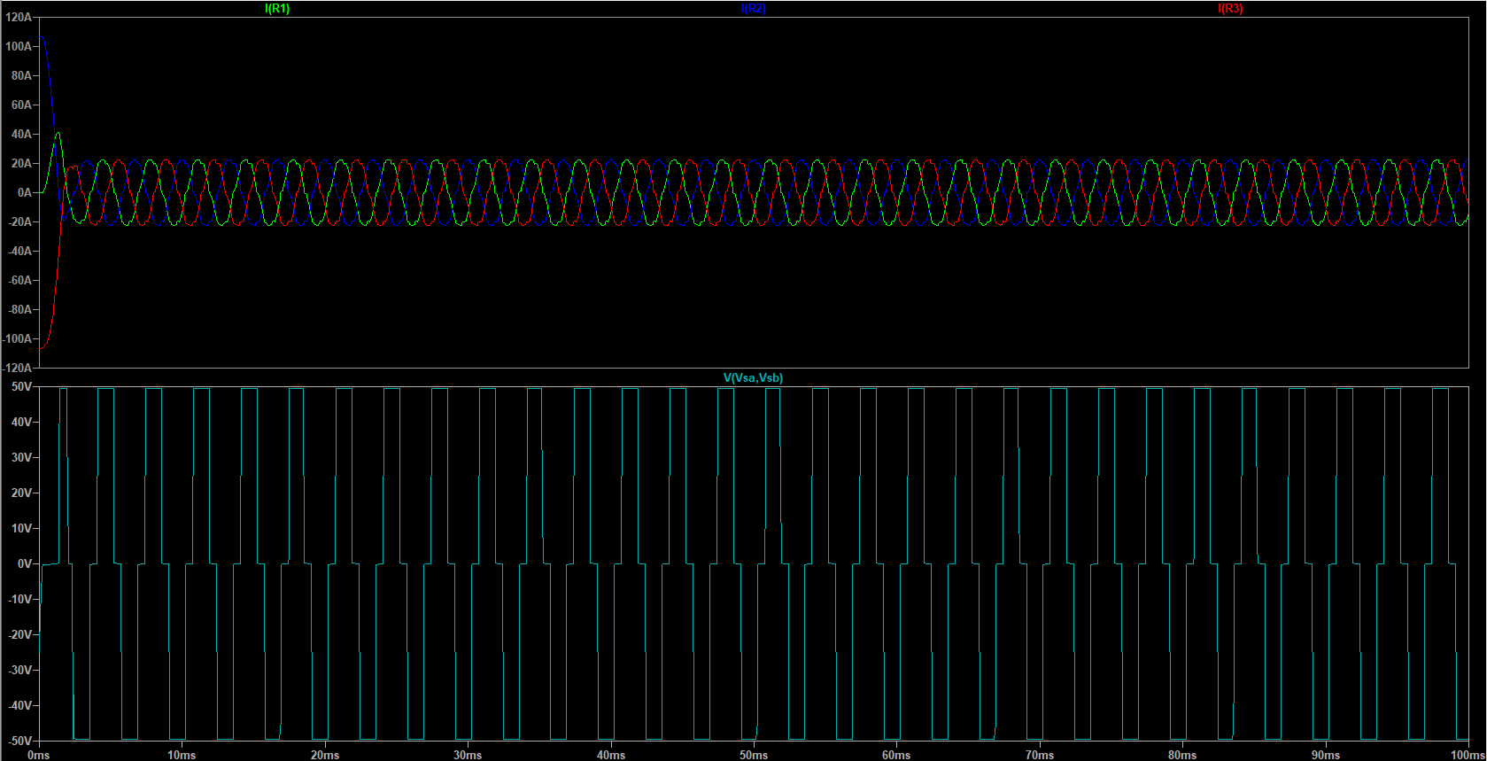 simulation - 3 phase inverter with IR2110 LTspice - Electrical