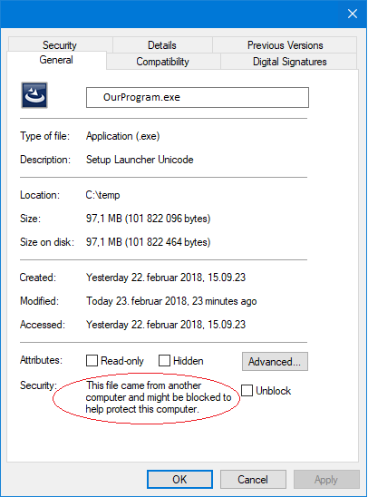 installation - How to avoid the &ldquo;Windows Defender SmartScreen 
