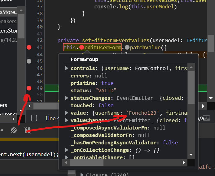 javascript Angular FormGroup patchValue works but changes are not