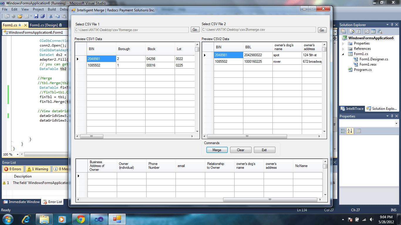 excel Merge colums of two DataTables in Stack Overflow