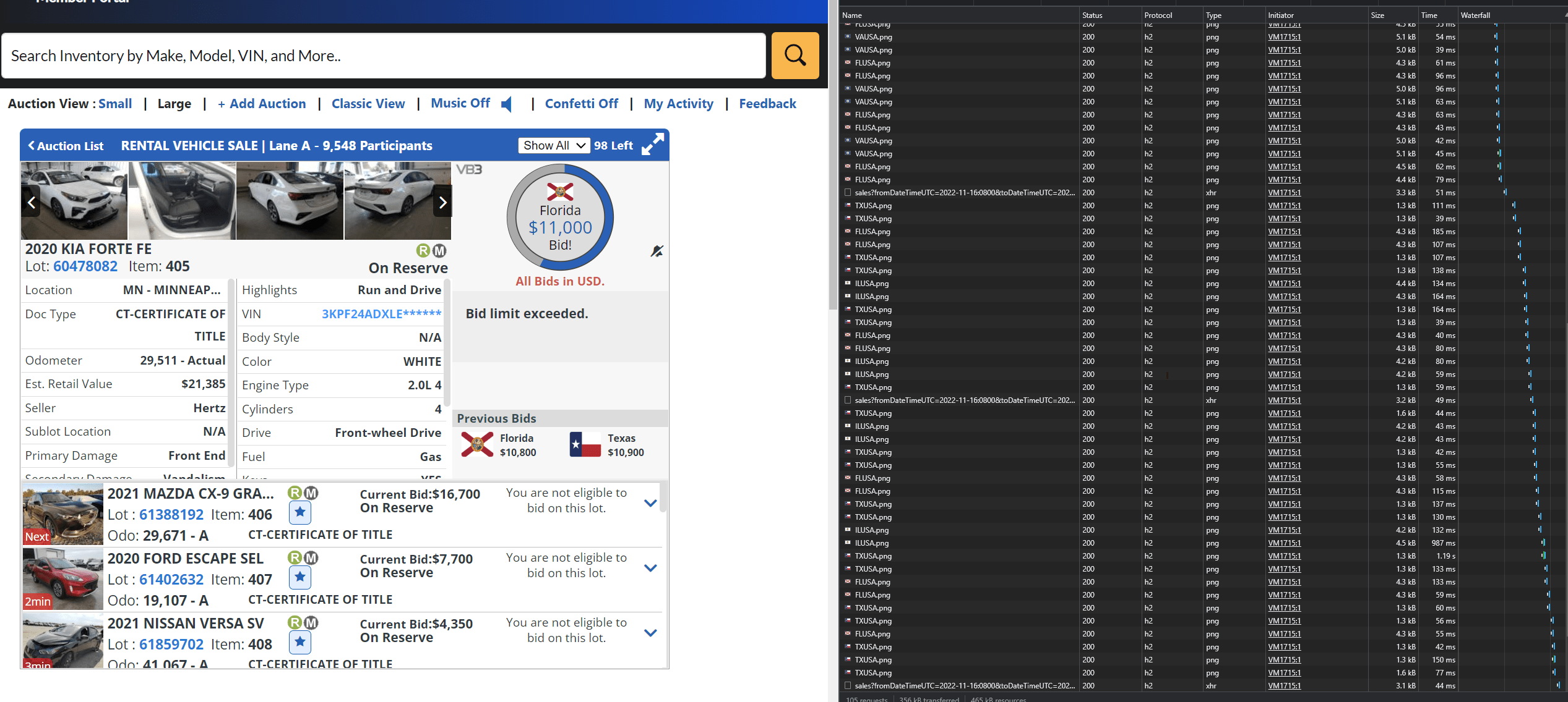 websocket How does the Copart car auction website (built with angular