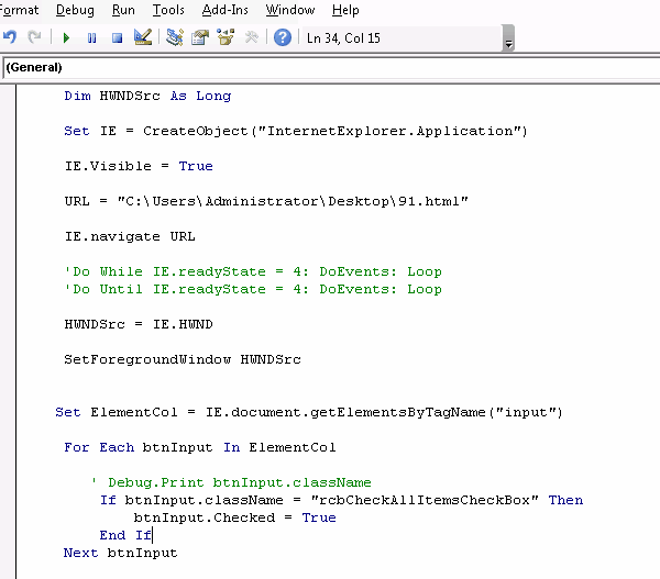 excel How to automate checking a CheckBox in dropdown in
