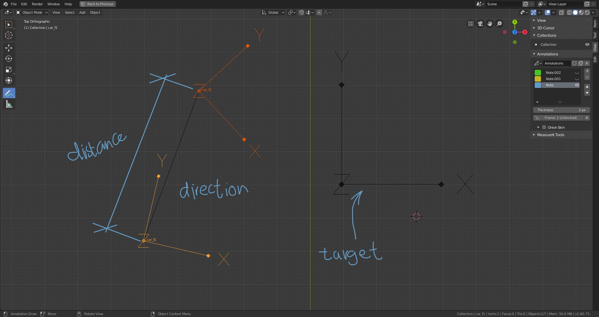 python Move and rotate an object according to travel distance and