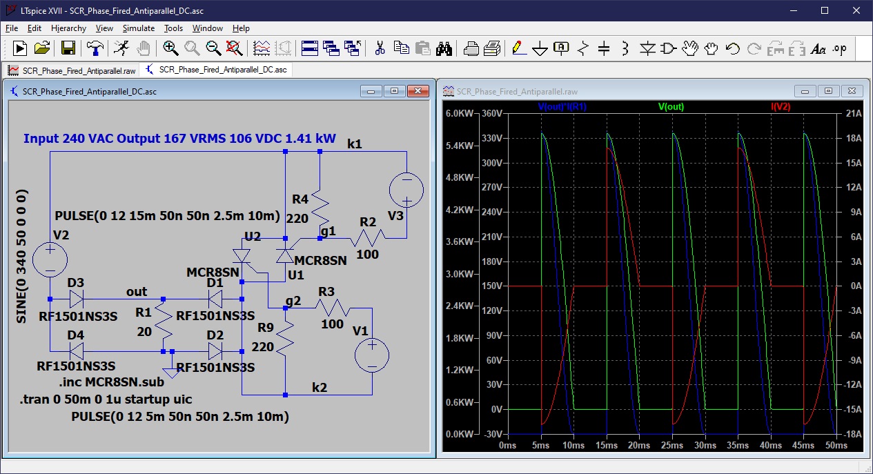 240V (North America) bridge rectifier with parallel filter capacitors