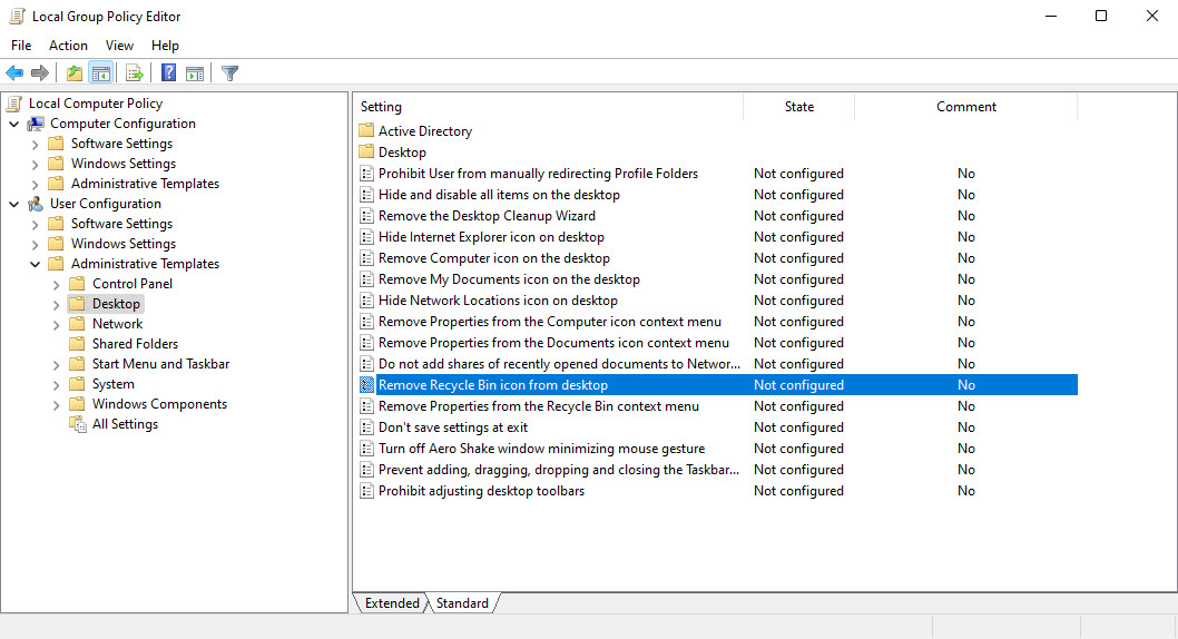 windows Remove Recycle Bin from Desktop with Powershell Stack Overflow