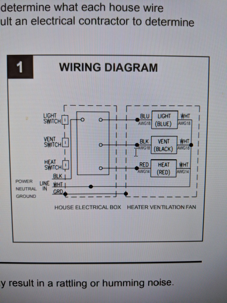 electrical - Wiring a Heater, Vent Fan, Light for bathroom - Home