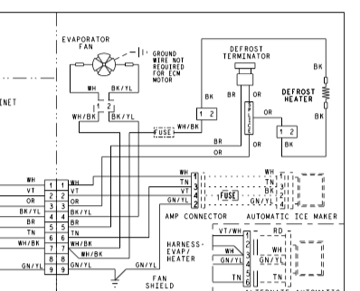 refrigerator - help me understand this fridge auto-defrost circuit