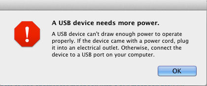 mac - Low power warning using USB ports on an external keyboard on