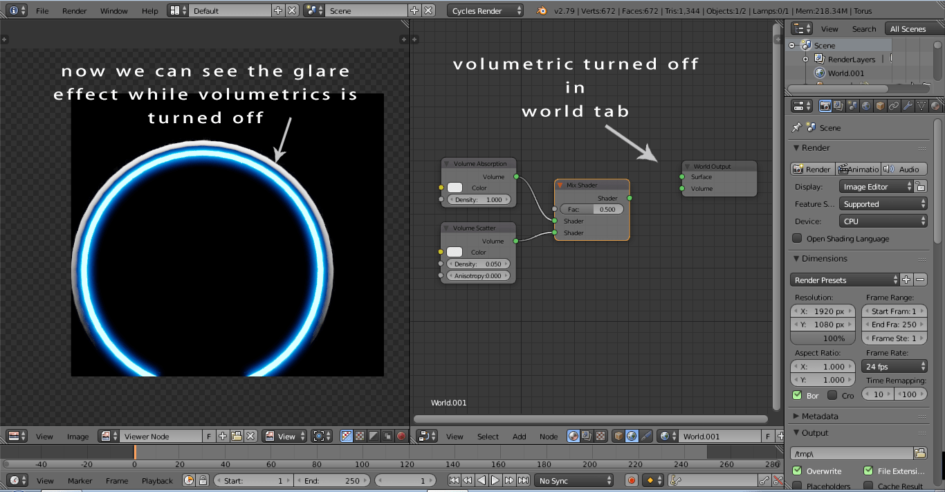 cycles render engine How to add glare effect to a object in volumetrics? Blender Stack Exchange