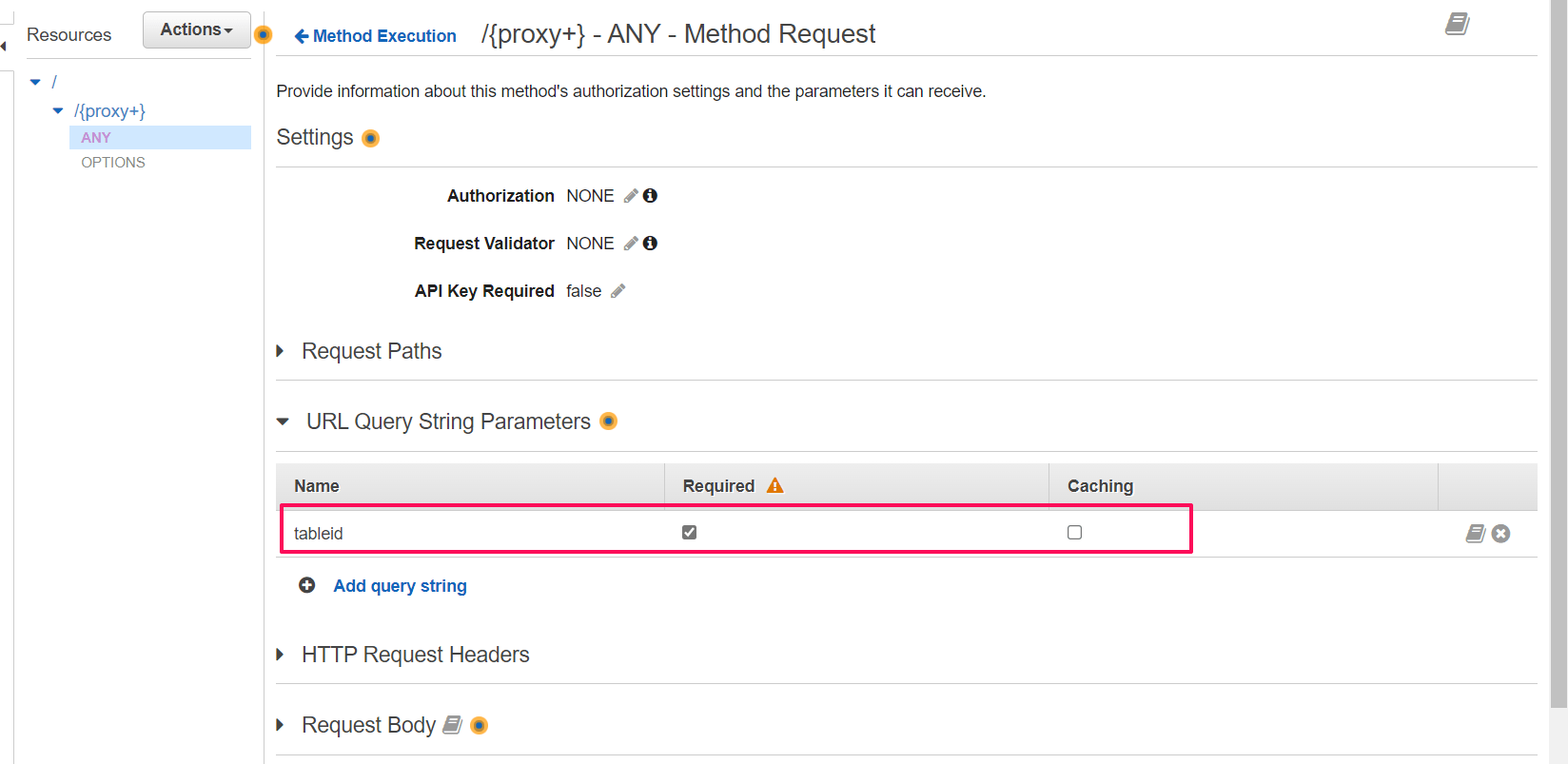 amazon web services Enable caching for url query parameters in aws