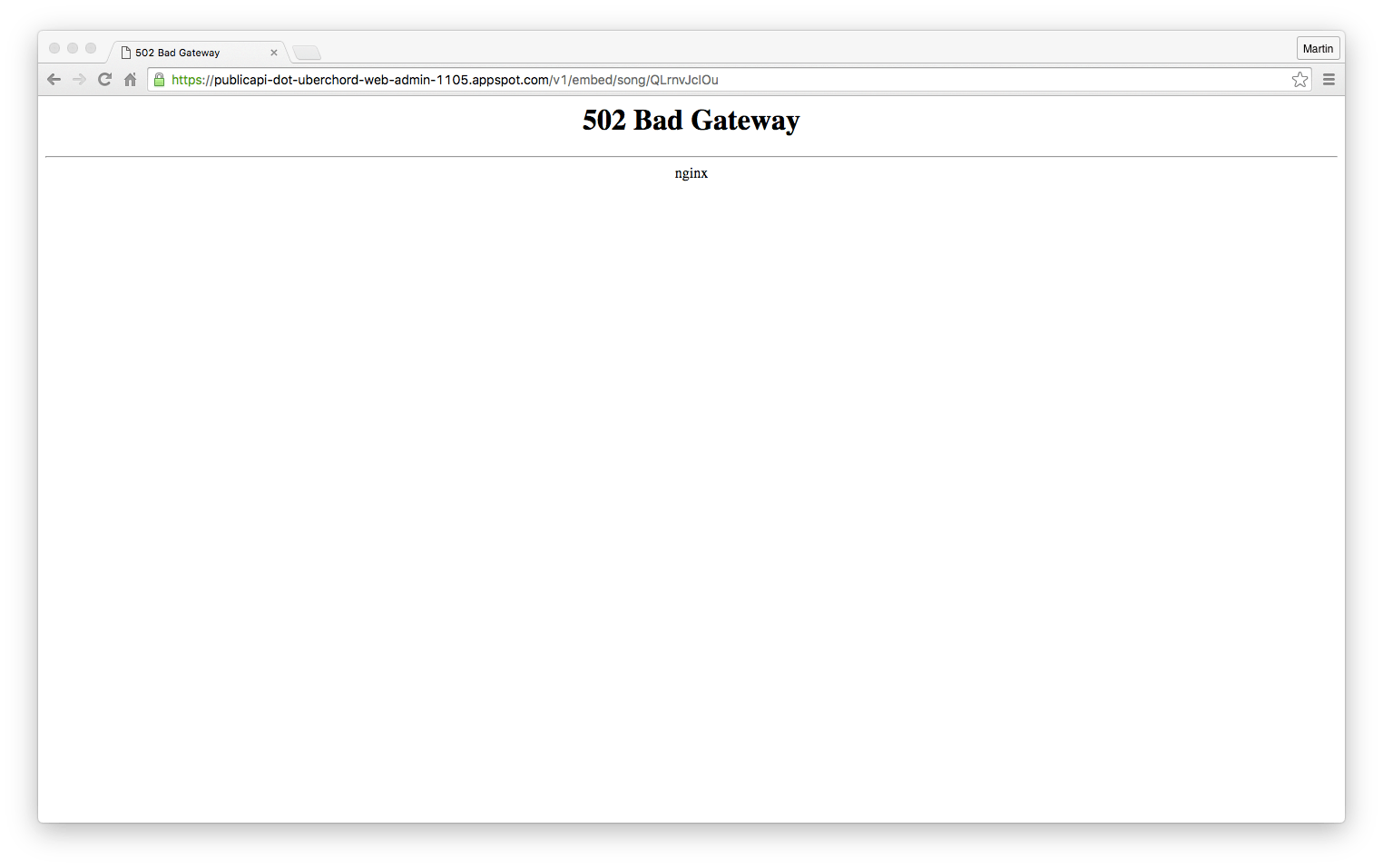 node.js - 502 Bad Gateway Error when accessing Google Firebase Hosting
