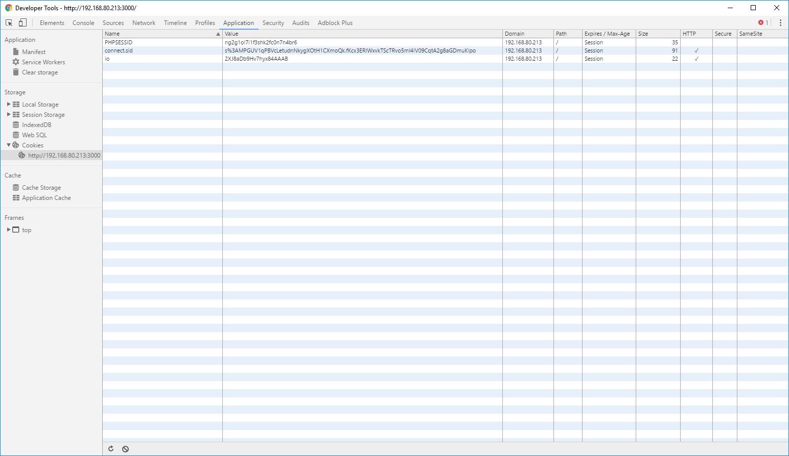 javascript expresssession won't set cookie connect.sid Stack Overflow