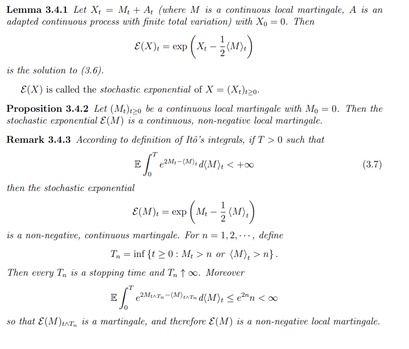 Proof that the stochastic exponential is a local martingale