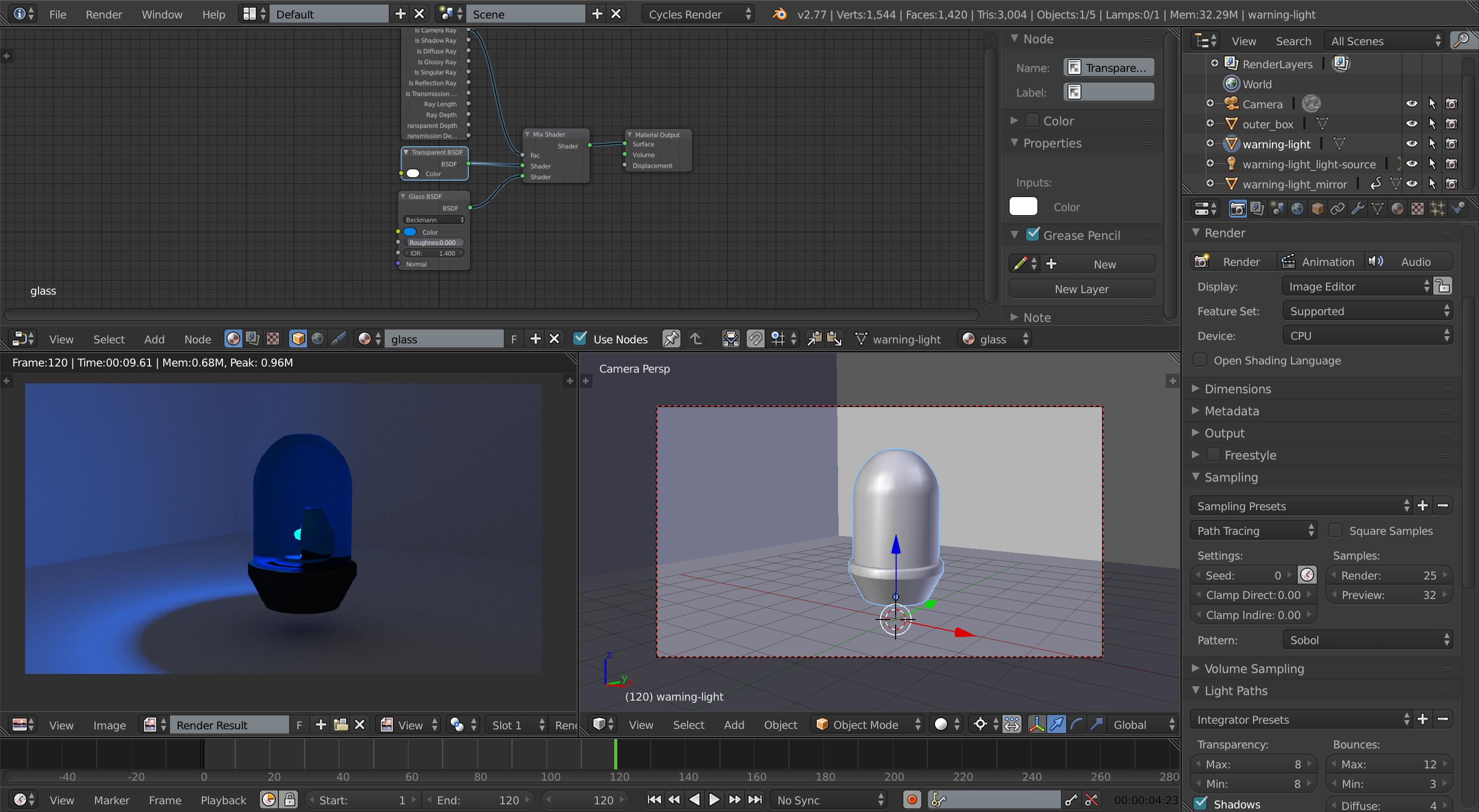 Cycles fireflies with police lights setup Blender Stack Exchange