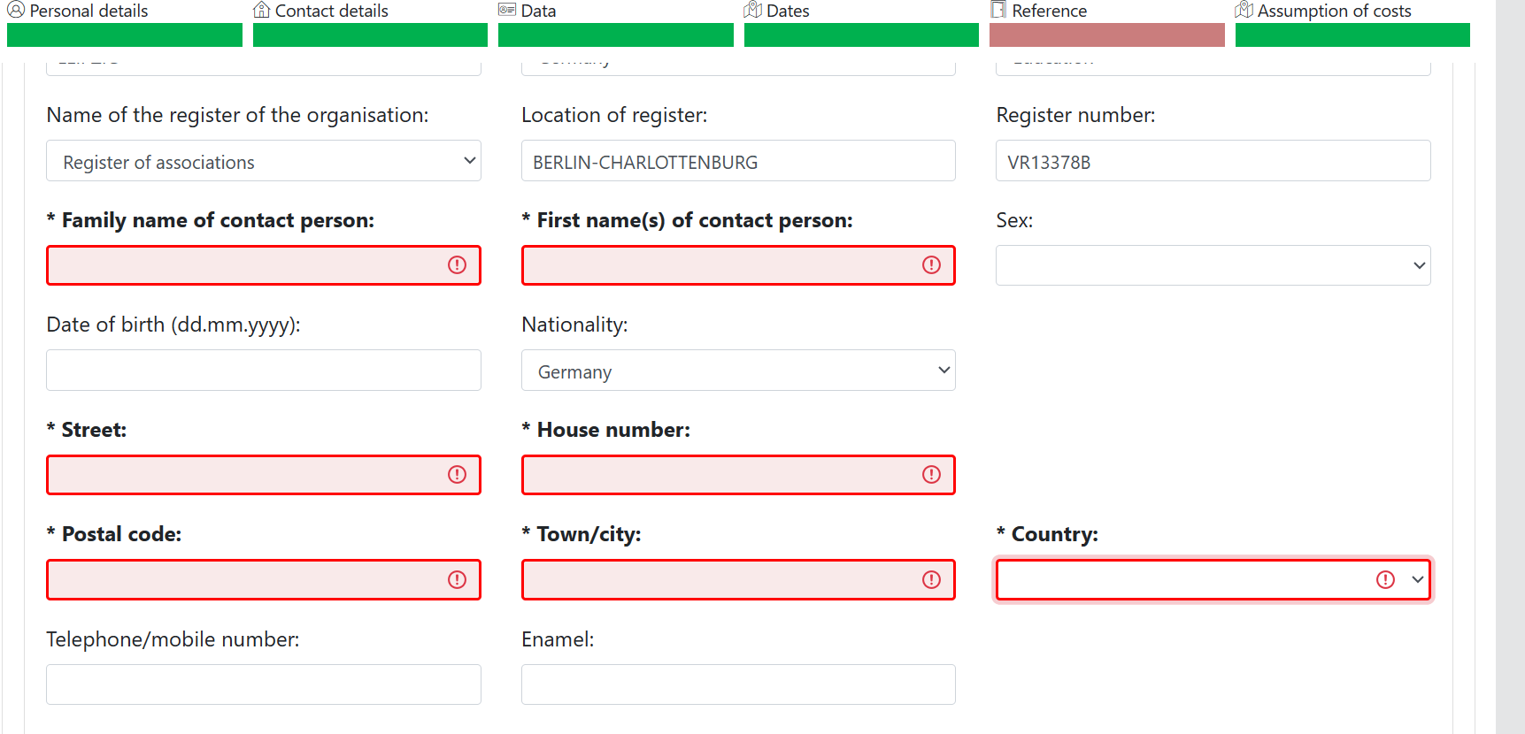 visas What should I write as a contact reference person if the