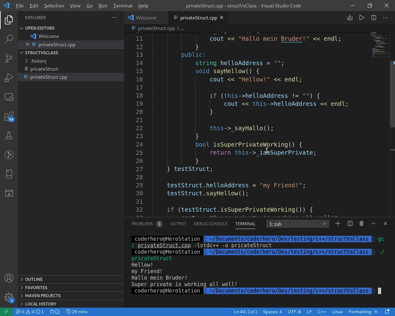 class C++ Structs with Member Functions vs. Classes with Public