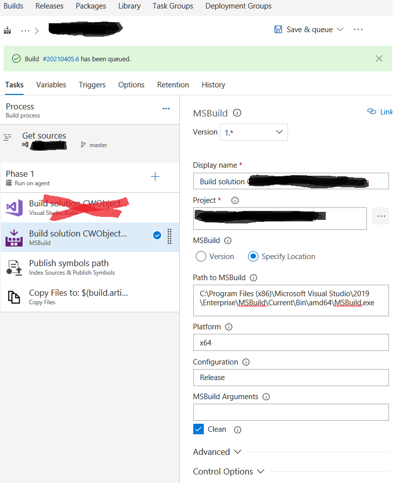 msbuild Visual Studio 2019 error MSB8020 The build tools for