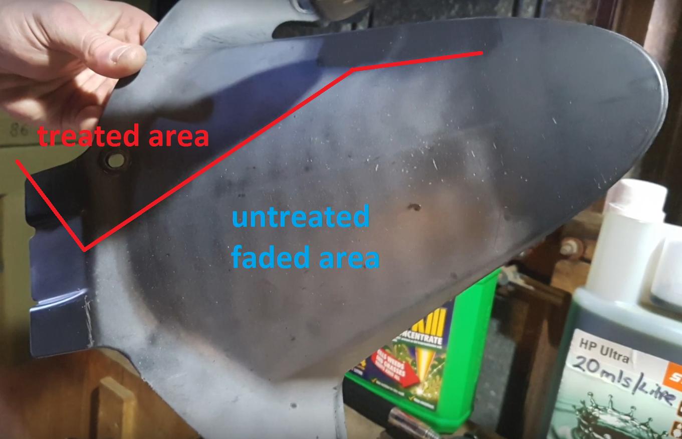 How permanent is heat gun treatment in restoring faded black plastic