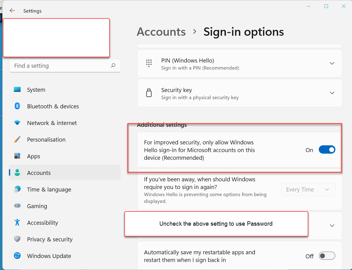 How to login windows remote desktop (RDP) in windows 11 when 