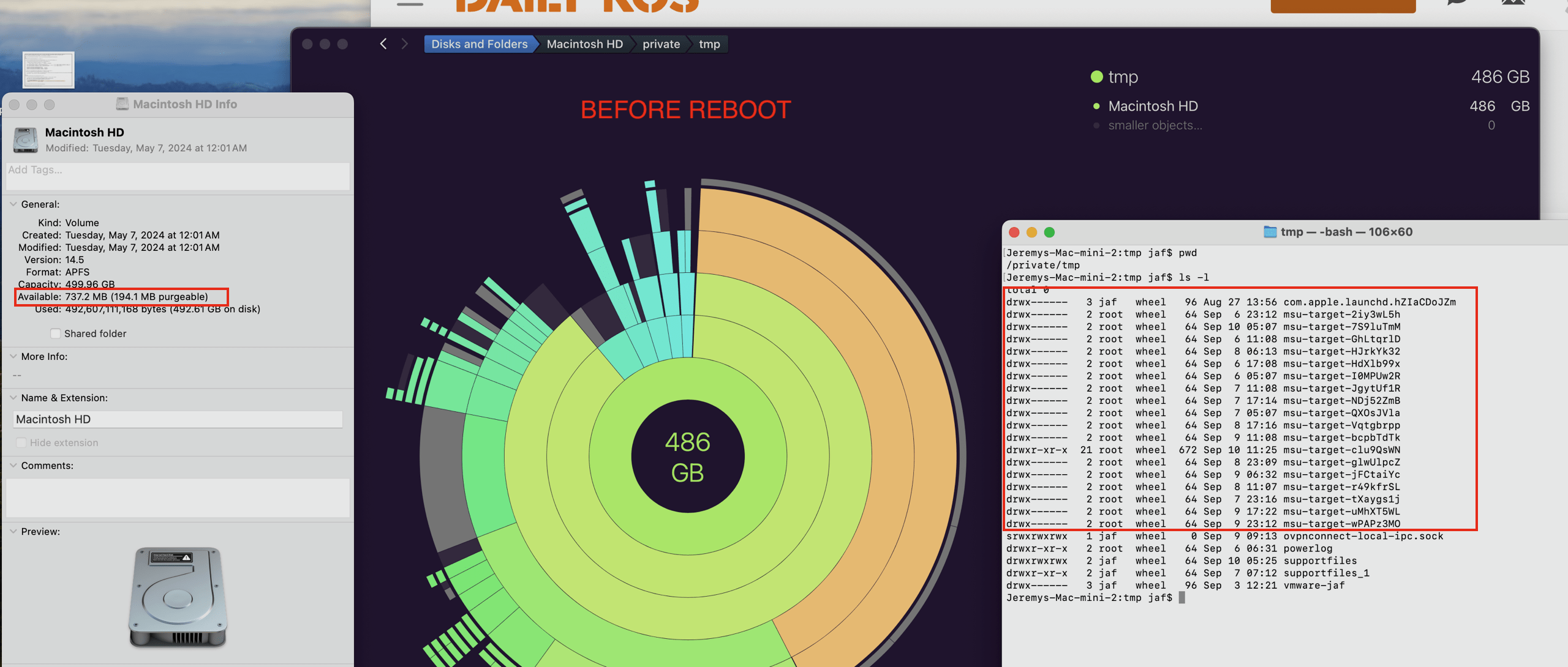 macos Why does my Mac's system partition slowly fill up with msu