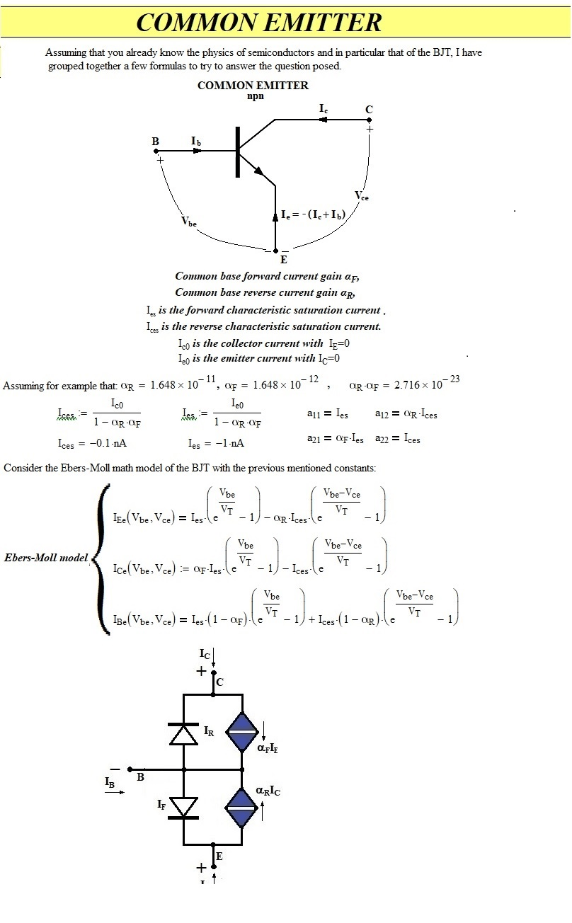 Iₑ current equation in relation to saturation current for saturation region in an NPN BJT