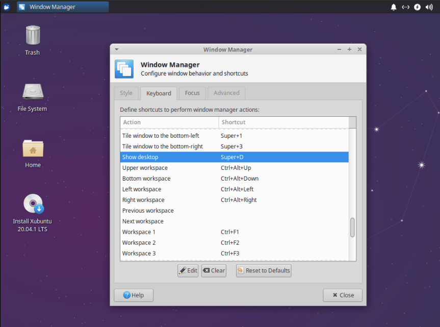 How add keyboard shortcut for "show desktop" in Xubuntu 20.04? Ask Ubuntu