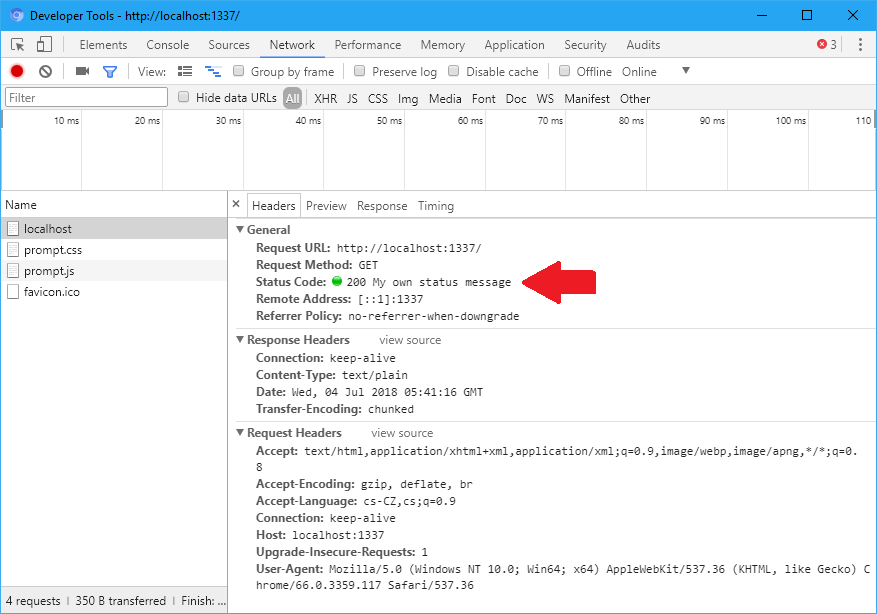 get What's the difference between a 200 and a 200 OK in chrome