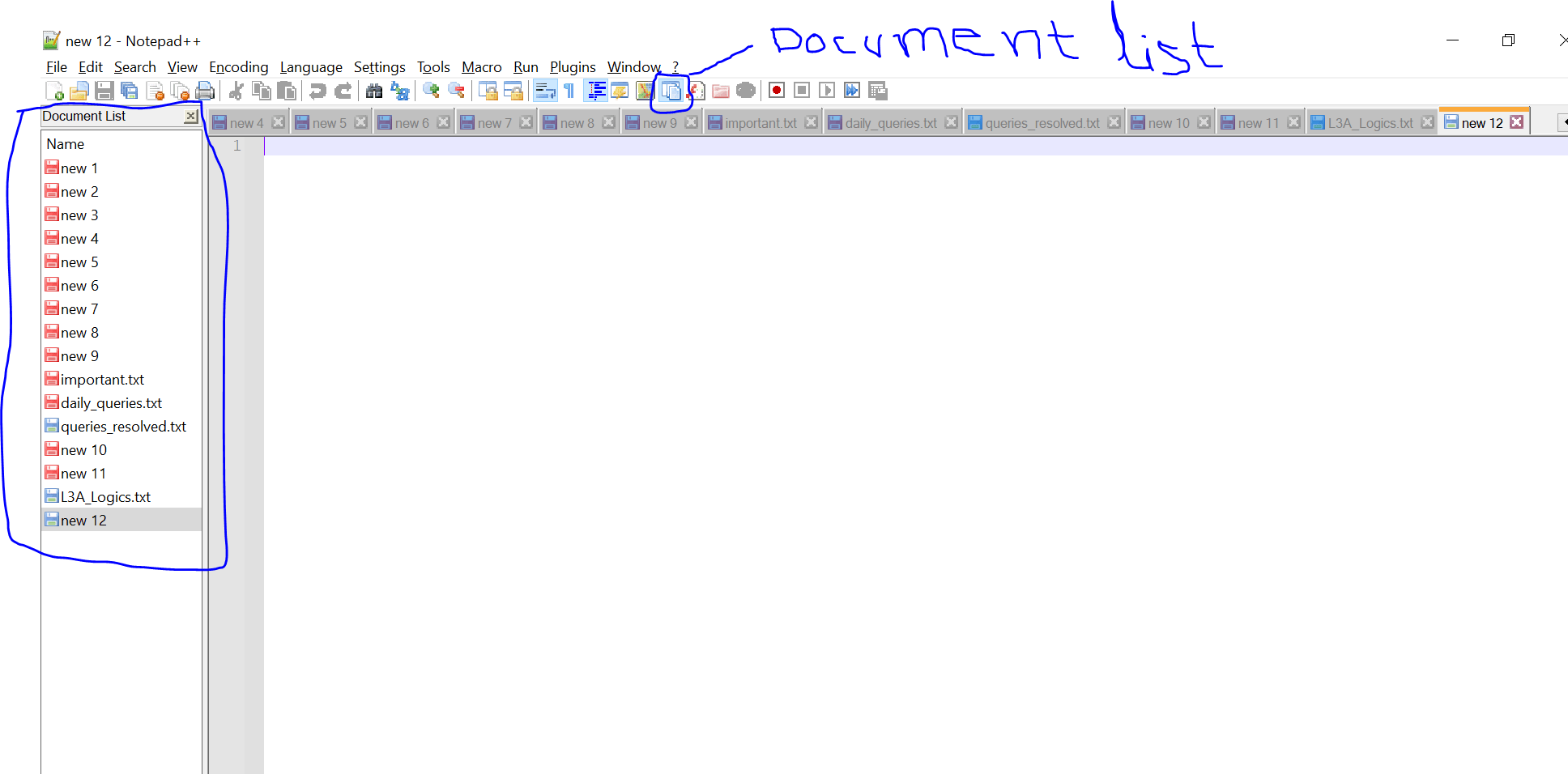 Notepad++ show open files on the left Stack Overflow