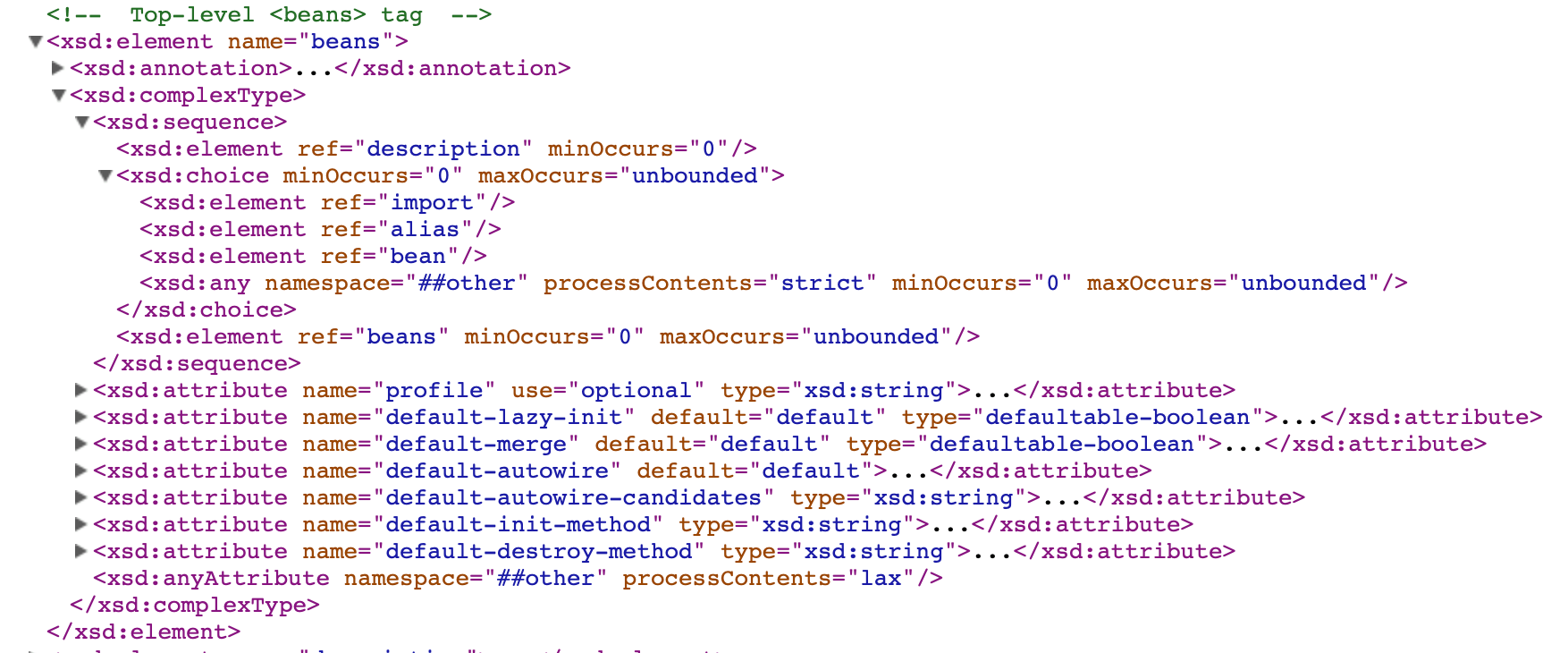 Spring profile XML bean configuration required to be at beginning of file Stack Overflow