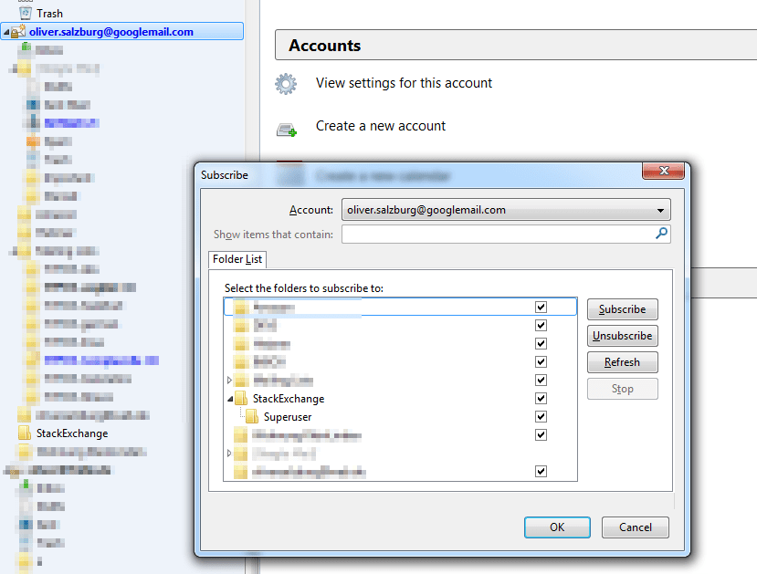 How can I force Thunderbird to reload IMAP folder structure 