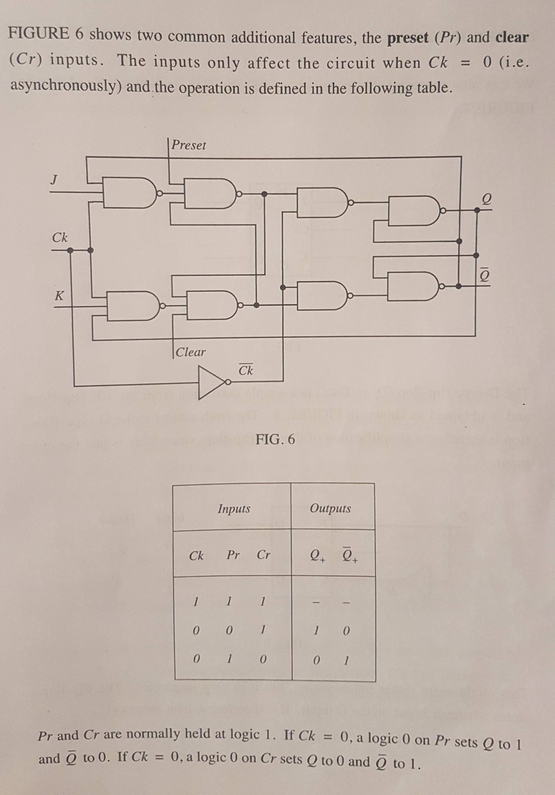 flipflop JK flip flop PRESET and CLEAR function Electrical