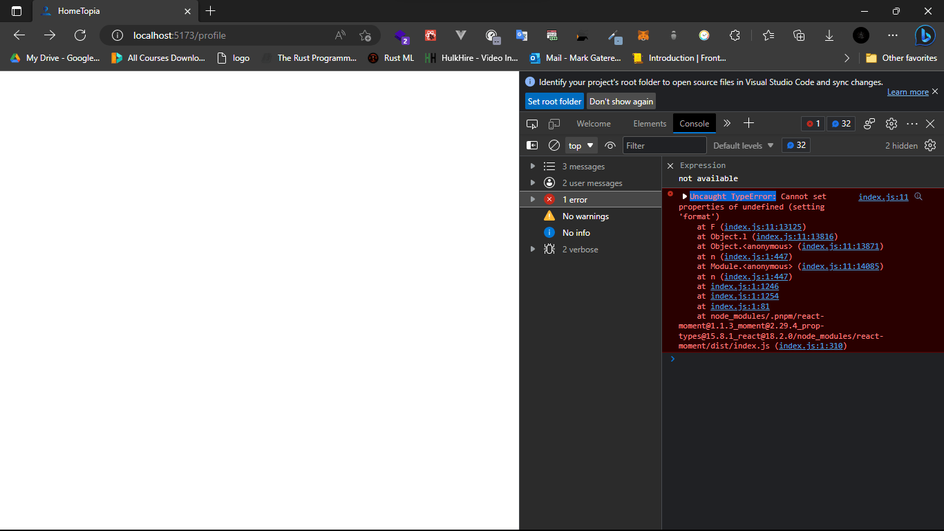 javascript reactmoment library import causes error 'Cannot set