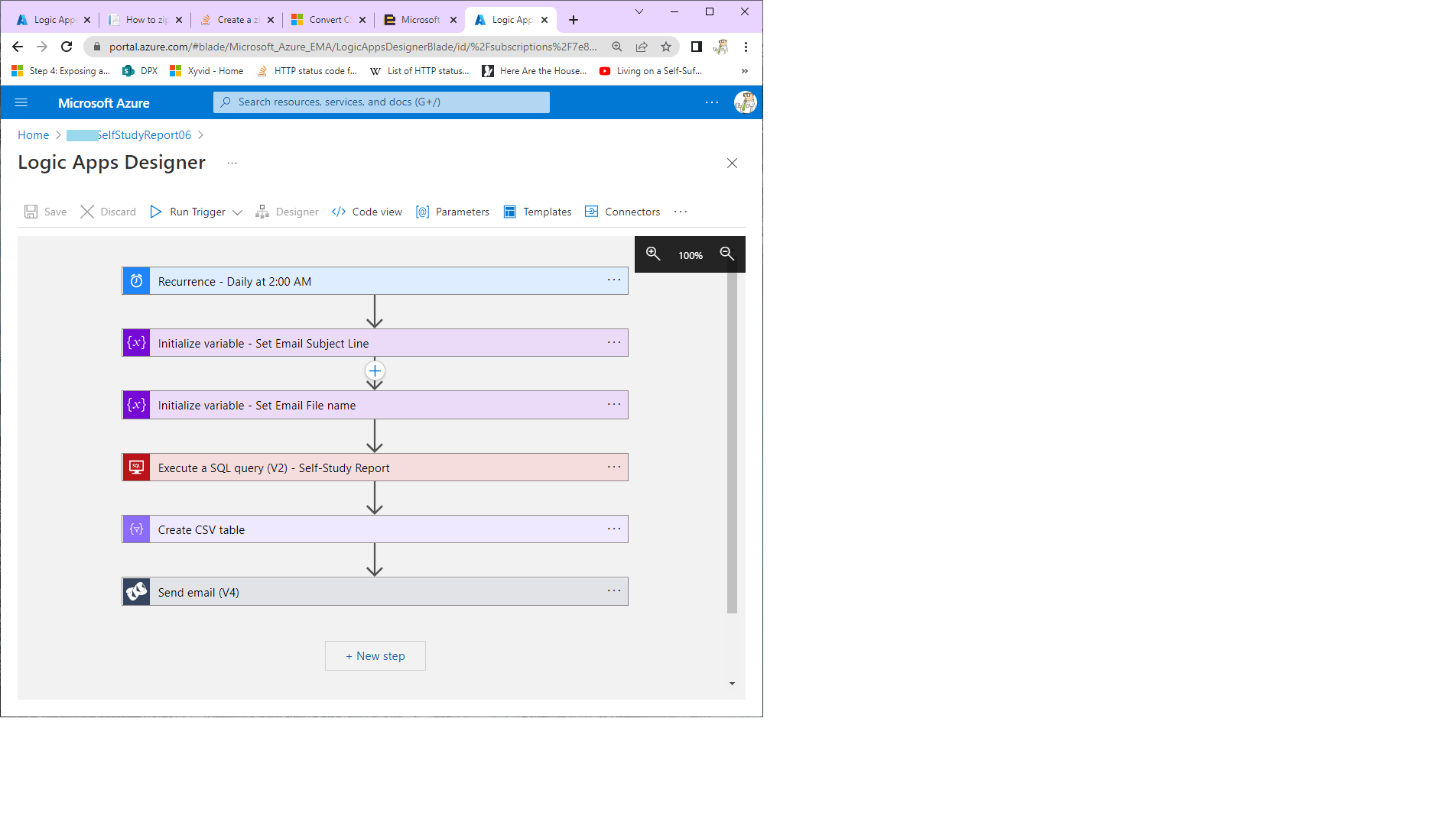 How do I compress data in an Azure Logic App to send in an email 
