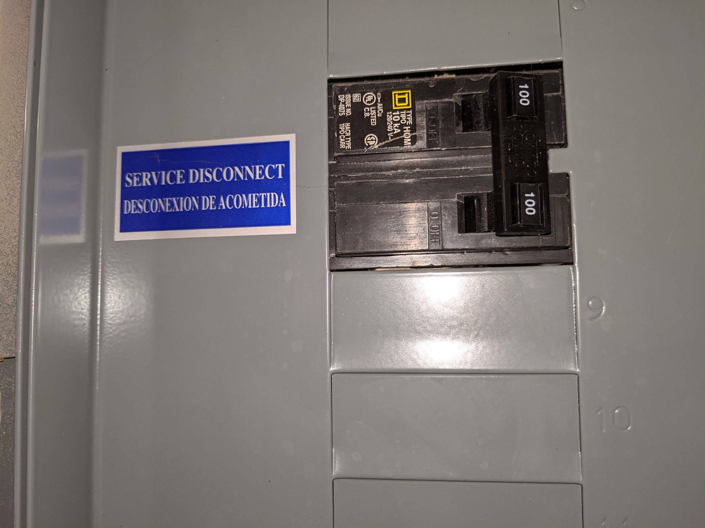 electrical - Can I add a breaker to my main disconnect panel? - Home