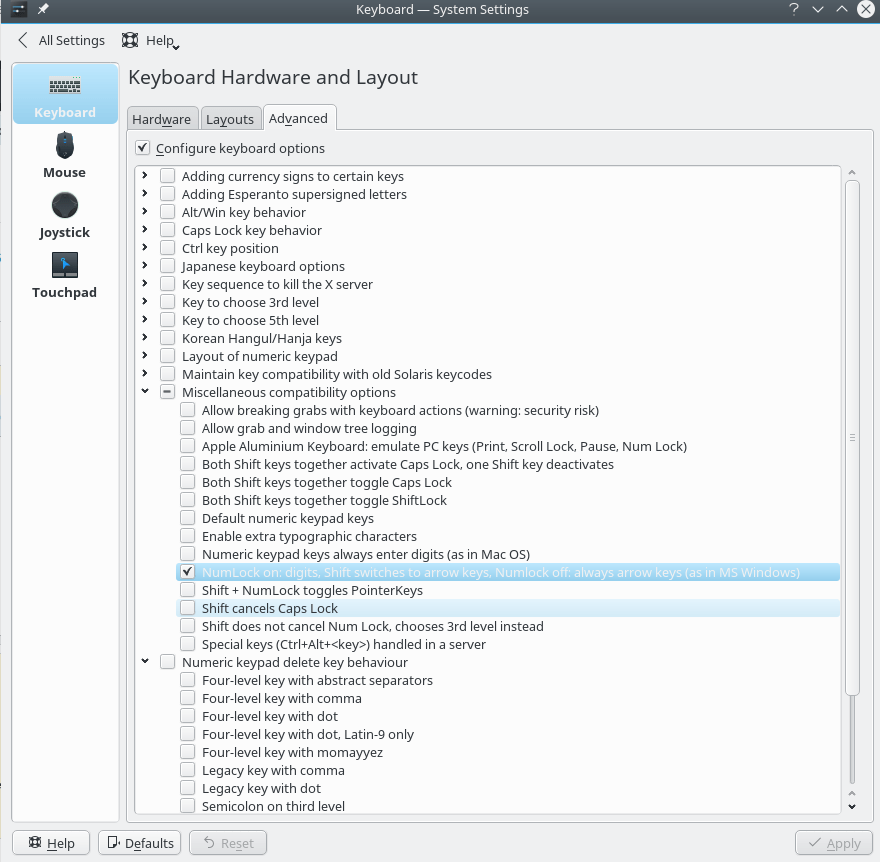 keyboard How make KDE shift + numpad home key to work selecting text