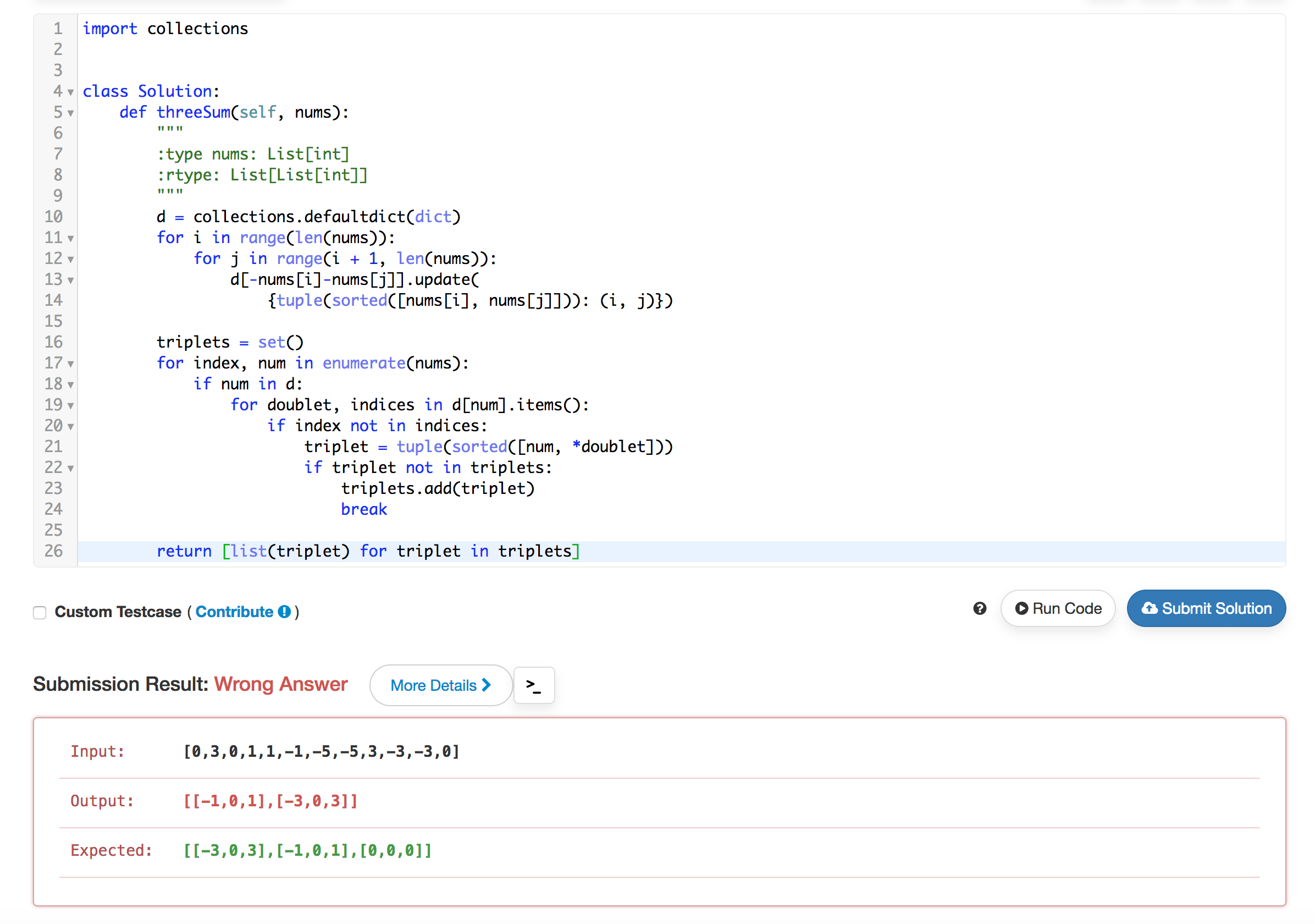 algorithm Solving the LeetCode 3sum problem in Python Stack Overflow