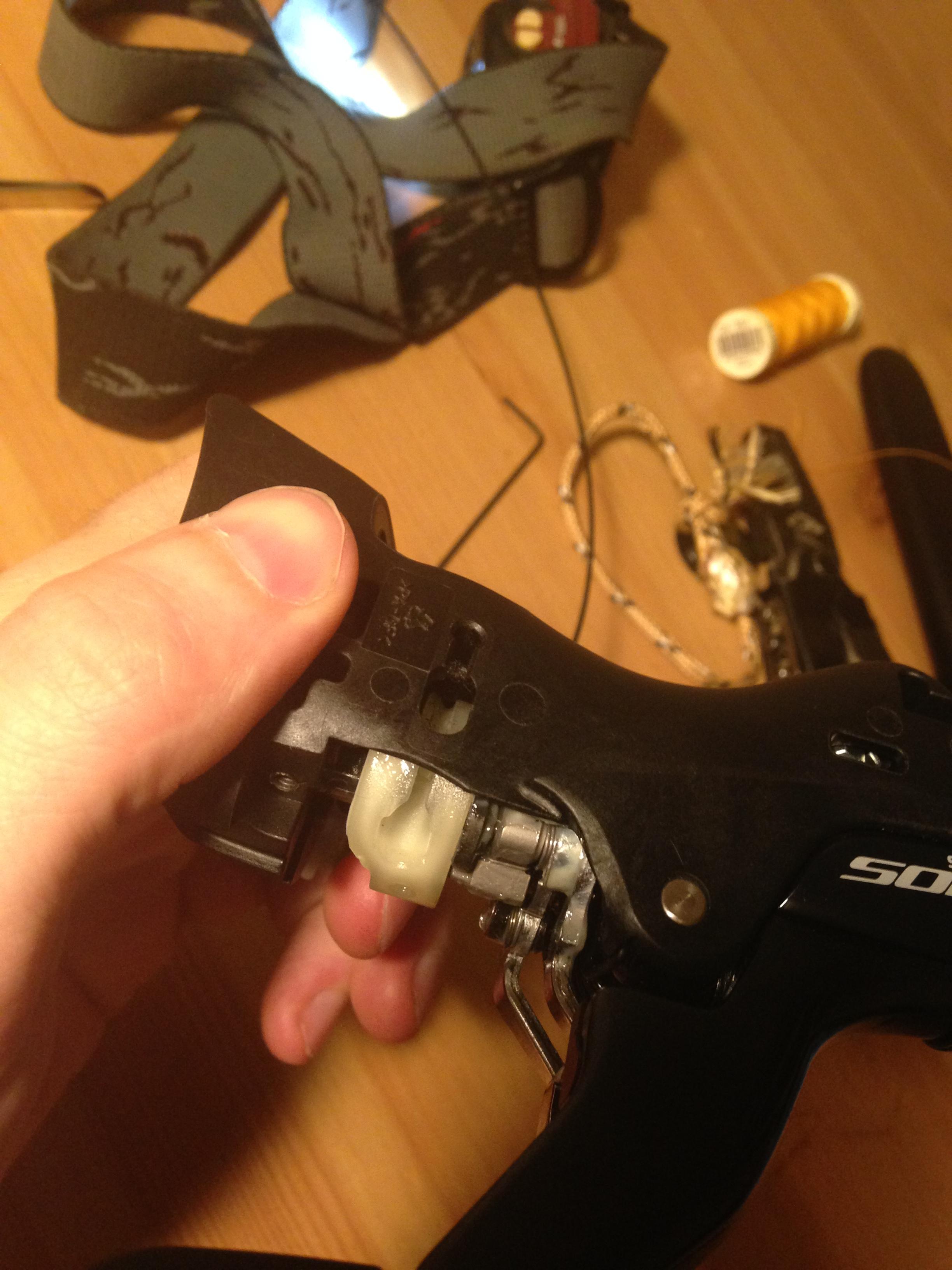 repair Gear cable head stuck in Shimano Sora lever Bicycles Stack